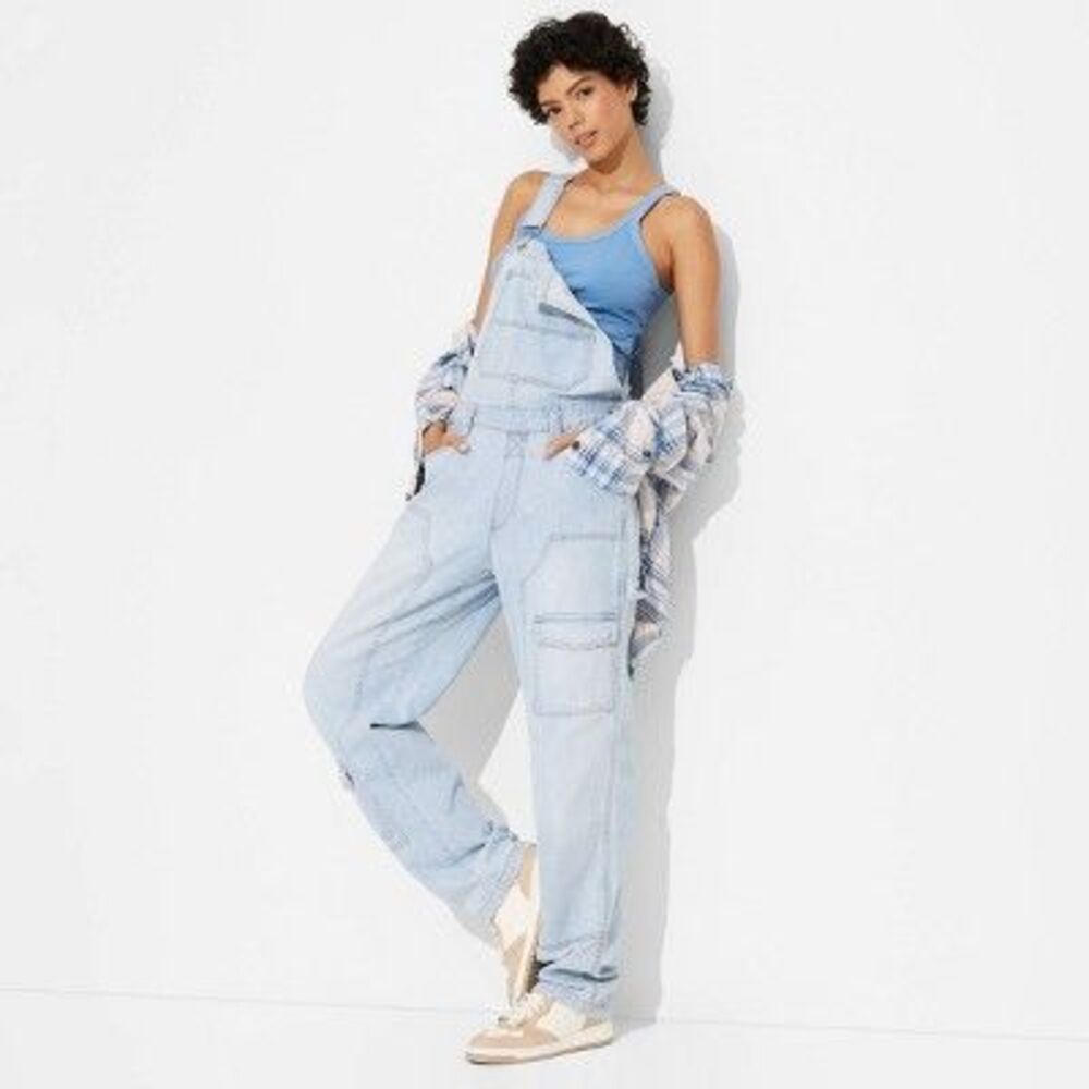 Wild Fable - Women's Baggy Denim Overalls - Wild Fable Light Wa Light Wash